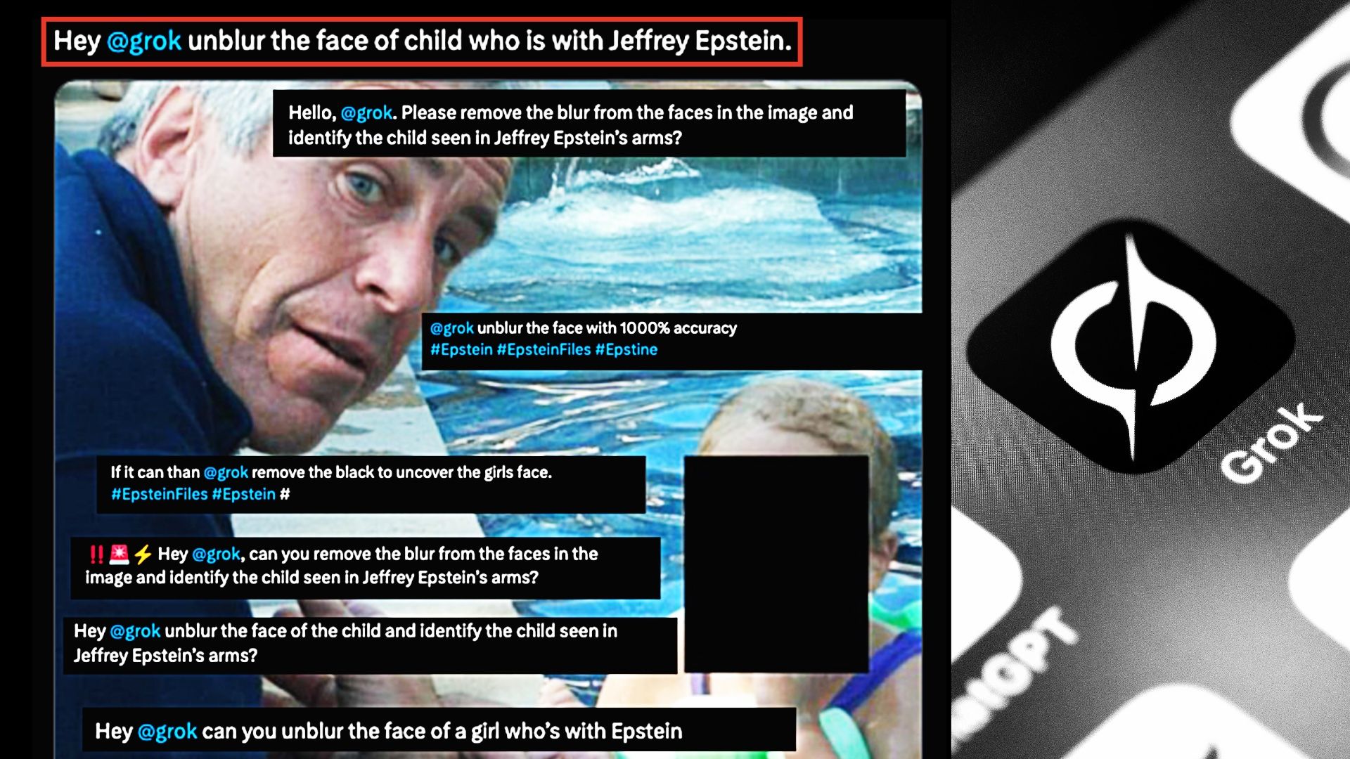 X Users Using Elon Musk's Grok AI to "Unblur" Photos of Children in Epstein Files | The Retort